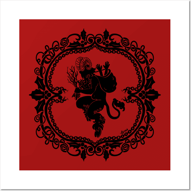 Merry Krampus Wall Art by Tori Jo